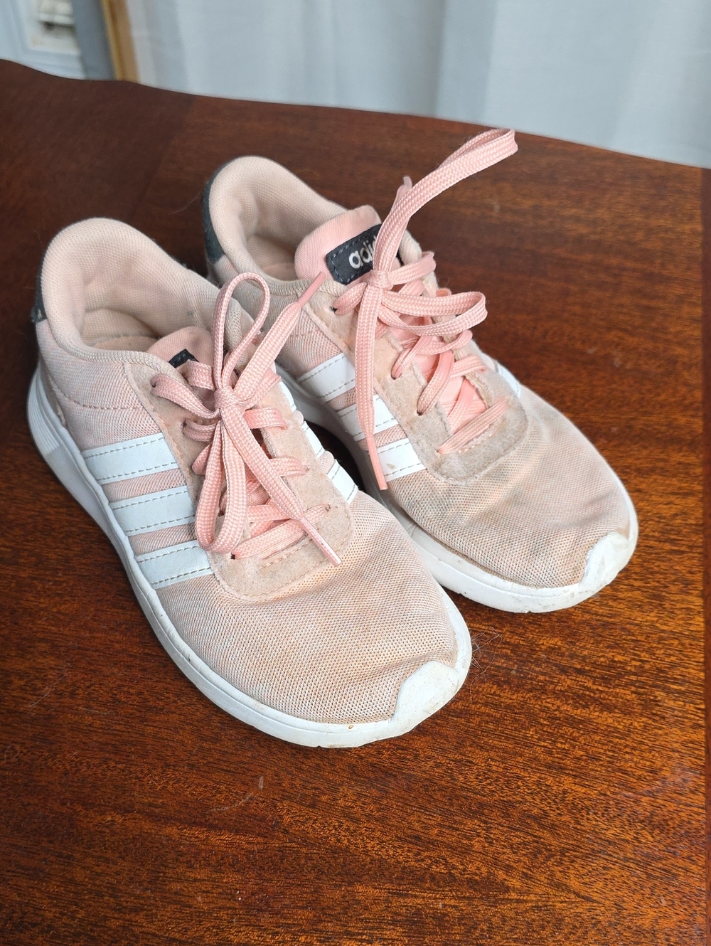 adidas Kids Pink Sneakers with White Stripes